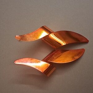 Orange-Copper Post Earrings